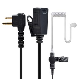 HYSHIKRA Earpiece Compatible for Motorola DP1400 CP040 GP300 GP88 Walkie Talkie Radio, Ear Piece with Mic and PTT for Security Bodyguard (1, Transparent tube with earplugs)