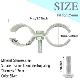 Double Pipe Clamp Chain Link Fence Clamps, glrovazas 6Pcs Panel Clamp Wing Nut Chain Link Panel Clamps Chain Link Fence, Used for Joining and Securing Gridwall Panels (25mm)