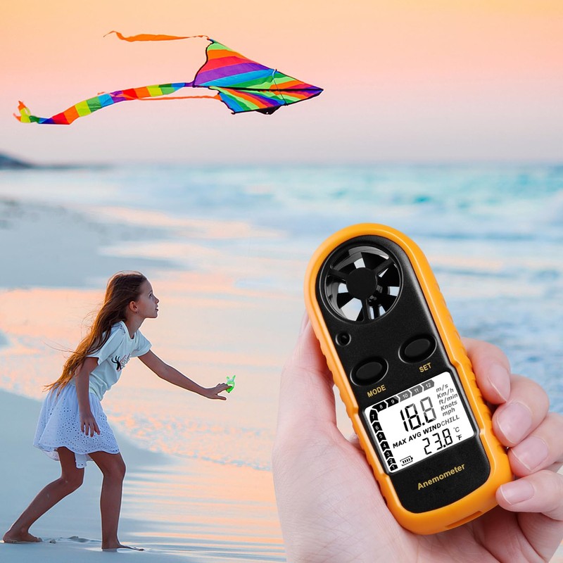 Digital Anemometer Handheld, Wind Speed Meter Wind Gauges Air Flow
