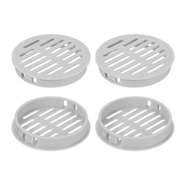 sourcing map Round Soffit Vents 2 inch, 4Pcs Light Grey Plastic 60mm Soffit Vent Cover - Circular Air Vent Grille - Air Flows Easily for Bathroom Home, Office, Kitchen, Cabinet, Wardrobe