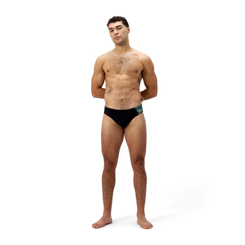 Speedo Men's Medley Logo 7cm Brief Swim Trunks Swimmers Green