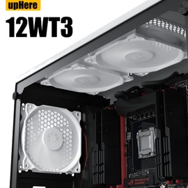 upHere upHere 120mm White Silent Fan for Computer Cases Cooling, Ultra Quiet High Airflow Computer Case Fan, 3- Pack,12WT3-3