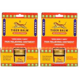 Tiger Balm Pain Relieving Red Extra Strength, 18g – Relief for Sore Muscles – Extra Strength Sports Rub – Tiger Balm Extra Strength – Tiger Balm Ointment (Pack of 2)