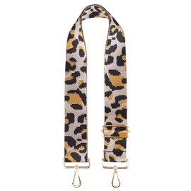 BAKKO Purse Strap Replacement 2" Wide Shoulder Strap for Crossbody Bags Handbags Messenger Duffel Bags Gold Metal Hardware Adjustable Length from 31" to 57" - Jacquard Leopard