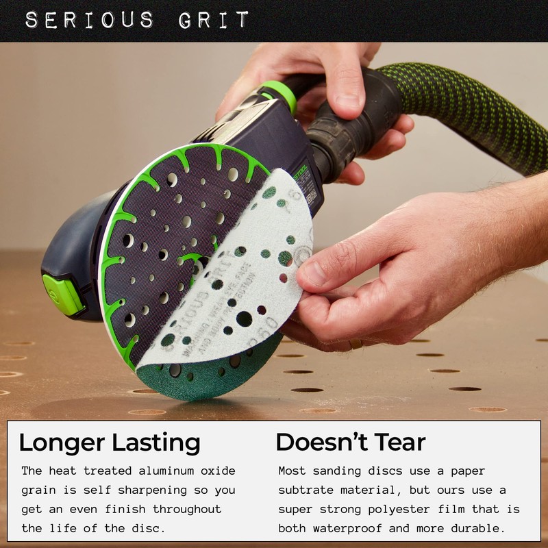 Serious Grit - 6-Inch 49-Hole 2000 Grit Sanding Discs -
