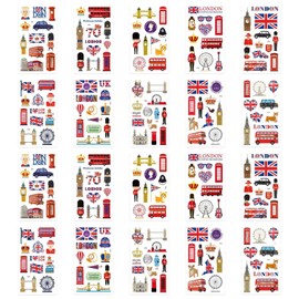 20 Britische Aufkleber, Vorübergehende Tattoo -Aufkleber, Party -Dressing -Vorräte, Partygeschenke.