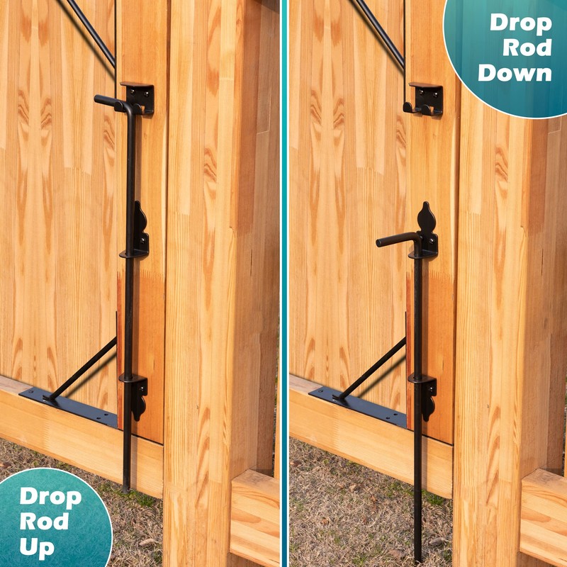 36" Cane Bolt Heavy Duty Drop Rod Gate Stopper Hardware,