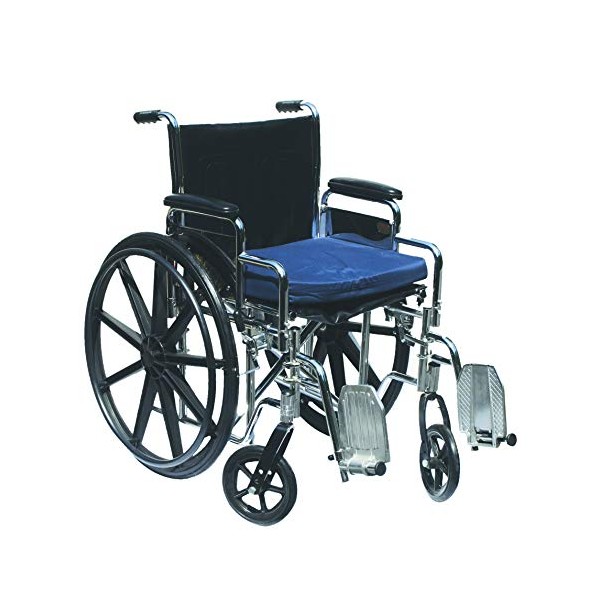 Wheelchair cushion with removable cover, gel, 16"x18"x2" navy color