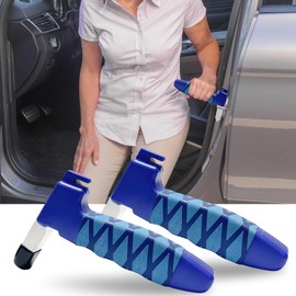 Leozzo 2 Pack Car Cane Car Door Handle for Elderly, 3 in 1 Portable Auto Cane Car Handle Assist, Vehicle Support Handle Assist Elderly and Handicapped to Easy Sit and Stand, Supports Up 450 BLS, Blue