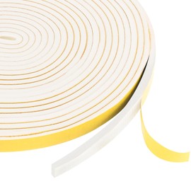 Weather Stripping Door Seal Strip, Strong Adhesive, Lightproof, Soundproof, White Weatherproof Foam Tape Insulation for Sliding Door, Front Door Frame, Windows (1/2 in x 1/4 in x 32.8Ft)