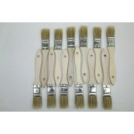 Unbranded artist and crafts paint brushes lot of 12 1 inch horse hair wood handle quality