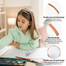 LOPHE 6 Pcs Plastic Headband With Teeth, Soft Non Slip Hair Hoop Fashionable Headband Hair Bands Headbands Thin Teeth Skinny Hairbands 90s Zigzag Headbands for Women Men Girls(B)