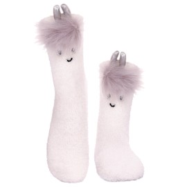 Yebing Fuzzy Socks For Women Fluffy Slipper Socks Winter Warm Cozy Plush Microfiber Home Animal Sleeping Socks 1 Pair Goat