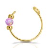 Tiny Fake Clip-On pink opal Nose Ring 24g - 14K