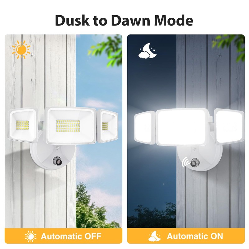Onforu 70W LED Dusk to Dawn Flood Lights, 7000LM White