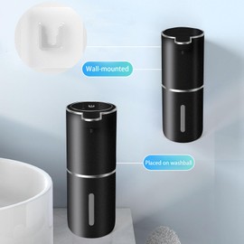 Automatic Soap Dispenser – Touchless Foaming Soap Dispenser 400ml USB Rechargeable Dispenser Electric Wall Mounted 4levels Adjustable Foam Soap Dispenser Pump for Bathroom Kitchen(Black)