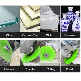 2Pcs Glass Cutting Disc, 4 Inch Glass Ceramic Diamond Cutting Disc for Angle Grinder, for Grinding of Glass, Jade, Wine Bottles, Tile Masonry