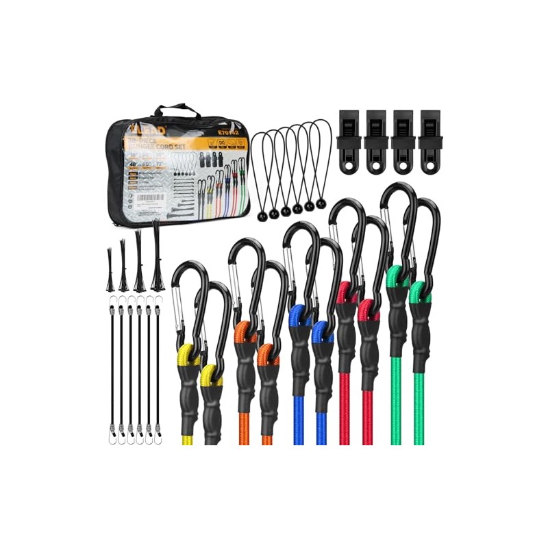 28Pcs Bungee Cords with Hooks