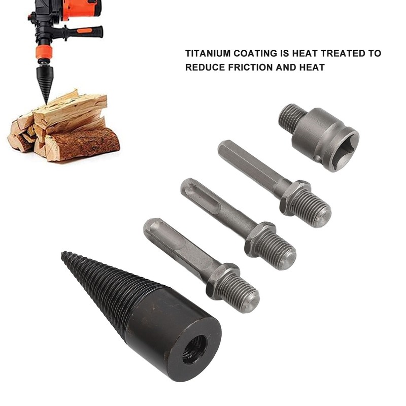5Pcs Firewood Log Splitter Drill Bit Steel Wood Splitting Logs