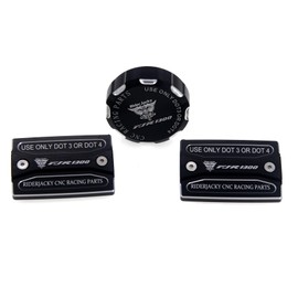 Riderjacky For Yamaha FJR1300 Accessories From 2006-to 2023 FJR 1300 FJR1300AE FJR1300A FJR1300ES Police Motorcycle Front Brake & Clutch and Rear Brakes Master Cylinder Fluid Reservoir Cover (Black)