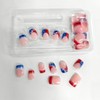 24Pcs Extra Short Independence Day Press on Nails Square Fake