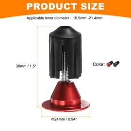 sourcing map 2Pair Bar End Plugs Aluminum Handlebar End Caps Bike Plugs 0.7oz Expanding Locking for MTB Road BMX Fixed Gear Bike, Red Black