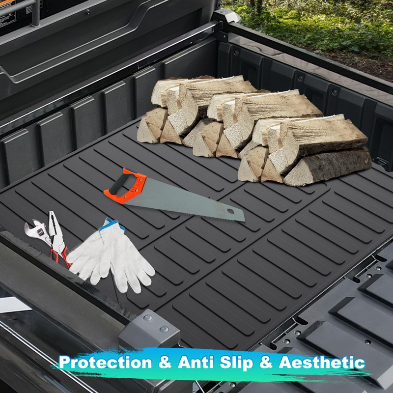 POKIAUTO Cargo Bed Mat for Kawasaki Mule PRO, Rear Rubber
