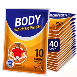 Large Hand & Body Warmers - 40 Count Heat Warmer Patch Disposable for Body, Back, Hands & Toes - Hot Hands Hand Warmer - 3.93inx5.12in