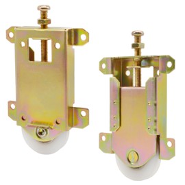 Sliding Mirror Closet Door Rollers Replacement Hardware Fits Contractors Part #W8020C Wardrobe Doors Wheels, 2-5/16" Vertical H.C., 1-1/2" Nylon Concaved Ball Bearing Wheel, 2 Pack