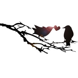 Wall Decals Birds Branch Leaves Twig Leaf Murals Home Custom Peel and Stick Vinyl Inspirational Walls Sticker Black Decor Removable Family z5114