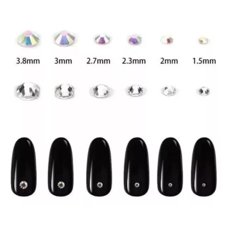 Mouyic Cristales Ab De Uñas Deco Art Rhinestones Pinza Y