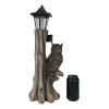 Ebros Forest Guardian Night Owl Welcome Sign Statue With Solar