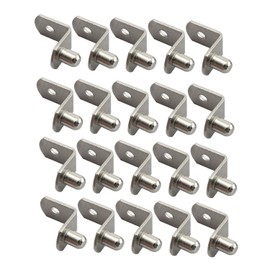 RLECS 20pcs Shelf Support Pegs 6mm L-Shaped Support Nickel Plated Furniture Cabinet Closet Shelf Bracket Pegs with Hole
