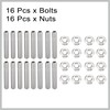 RATCHROLL 16pcs Stainless Steel Exhaust Manifold Bolt Stud Hardware for