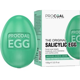 Salicylic Egg, Natural Salicylic Acid Soap 100g by Procoal - Salicylic Acid Face & Body Wash For Combination, Oily, Blemish Prone Complexion, Vegan Face Soap & Cruelty-free