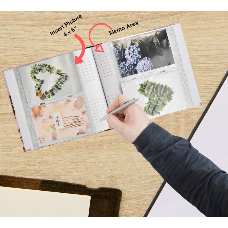 Arpan 4" x 6" Pocket Memo Photo Album for Travel