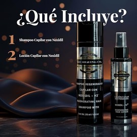 Sistema de regeneración Capilar. Incluye Shampoo y Loción Noxidil H2 para Crecimiento de Cabello. Unisex. TRATAMIENTO CAPILAR DE PRIMERA GENERACIÓN - 