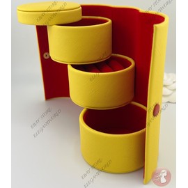 Bloomingdales Bloomingdale's Yellow Portable Travel Jewelry Organizer Holder Box 5" x 3" NEW