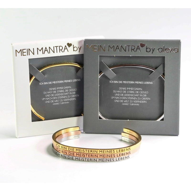 Elegant bangle in silver, gold or rose gold with mantra