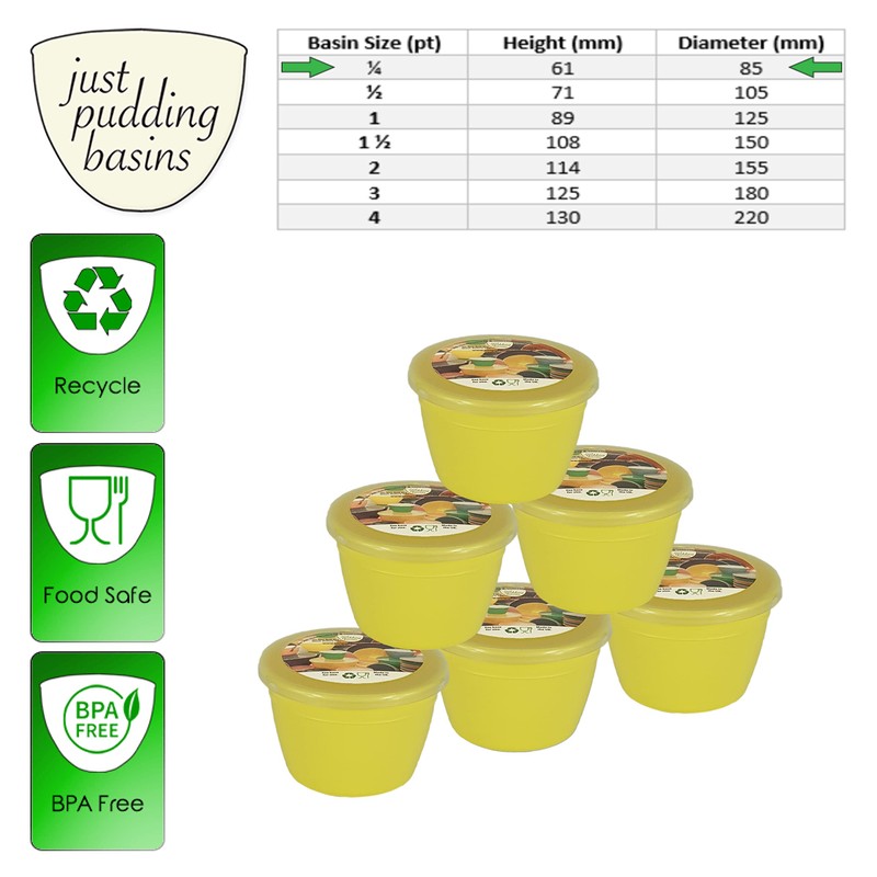 Just Pudding Basins Pastel Colours 1/4 Pint Small Basin and