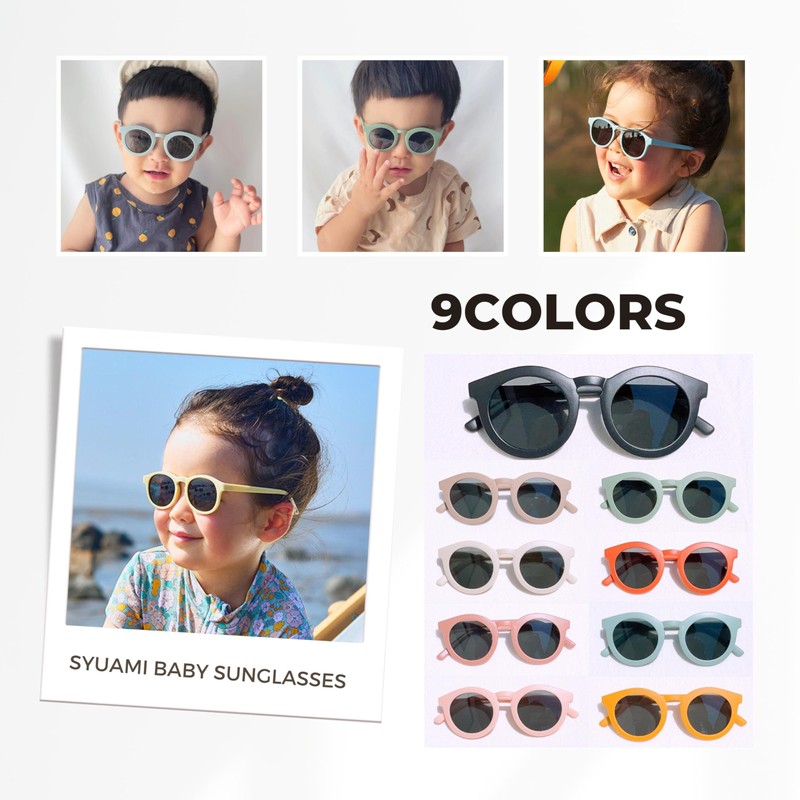 SyuAmi Baby Sunglasses, Baby Sunglasses, 0-2 Years, Non-Breakable Frame, Polarized