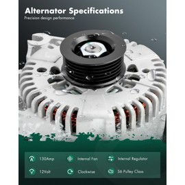 SCITOO SCITOO New Alternator Fits for Ford for Crown Victoria 4.6L 1996-1998,for Ford for Mustang 4.6L 1996-1999 2001 2003 2004,for Lincoln for Mark VIII 4.6L 1997-1998 12V 130Amp CW S6 Pulley Class 7781