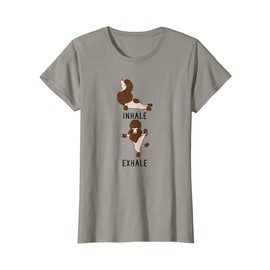 Inhale Exhale Brown Poodle Yoga Dog Tee Shirt T-Shirt for Women