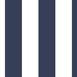 Manhattan comfort NWSH34555 Glasgow Series Vinyl Stripe Design Large Wallpaper Roll, 20.5" W x 32.7' L, Navy Blue/White