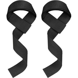 WSAKOUE Lifting Straps, Weightlifting Straps, Deadlift Straps with Padded Neoprene for Power Lifting, Bodybuilding, Gym Workout, Strength Training & Fitness Workout, Resistance -Black