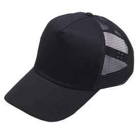 Foetest Adjustable Cap Mesh Hat Cotton Twill Baseball Cap Travel Sun Hat Team Mesh Hat Cotton Headwear Solid (Black)