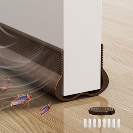 Vingspina 93cm Braun Zugluftstopper für Türen, Windstopper Tür Dichtung, Dichtung Selbstklebend, Silikon Türdichtung Für 3,5-4,6cm Dicke Türen mit einem Spalt Unten von 0,2-1,5cm Geeignet, (brown)