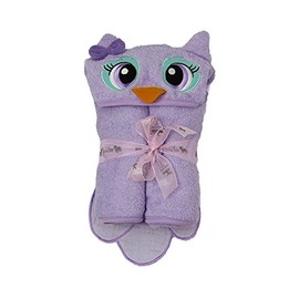 Frenchie Mini Couture Hooded Towel Owl One of a Kind Toddler Towel Purple X Large 54"X30" 100% Cotton Animal Character with Paws and a Tail