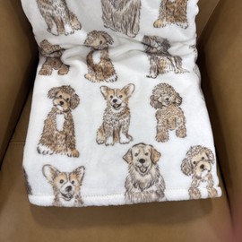 Envogue DOGS 60x70” Neutral Dog Throw Blanket Retriever Corgi Poodle Doodle Spaniel NEW!