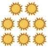 FINGERINSPIRE 8 Pcs Sun Sew on Appliques Gold Sunshine Embroidery